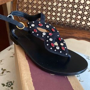 Leather suede sandals